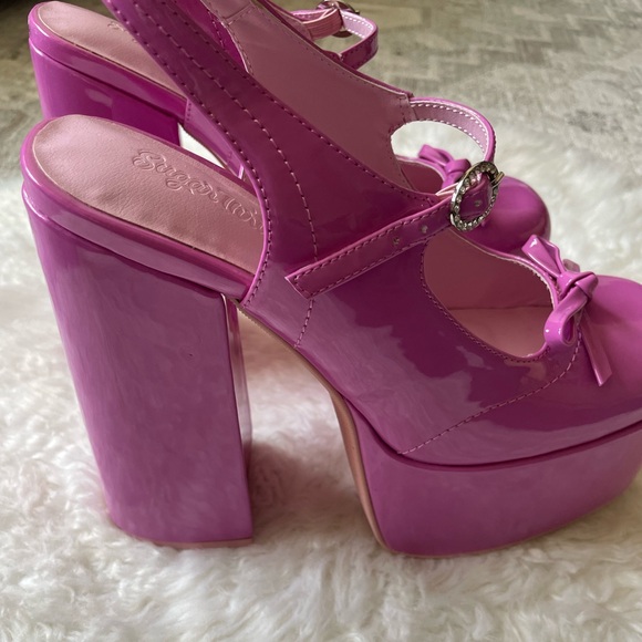 DOLLS KILL X SUGAR THRILLZ WALKING HARMONIES PATENT PLATFORM MARY JANES - Picture 5 of 8